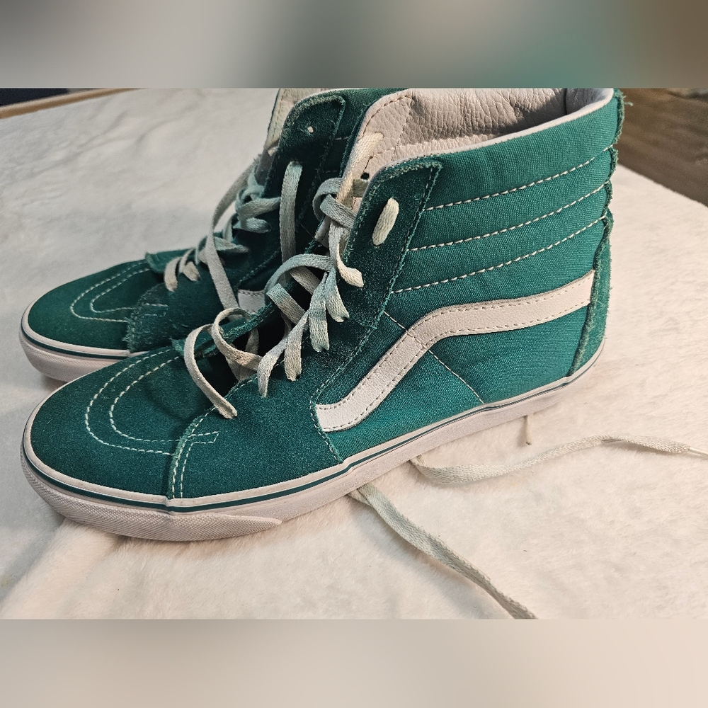 VANS skater shoes teal green Mens 9.5 US - Picture 7 of 9